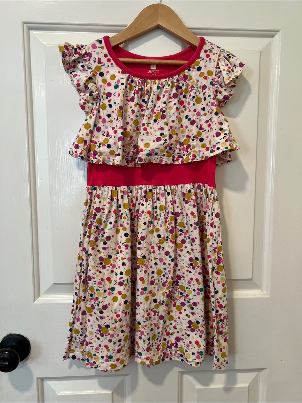 Tea Collection Pink Multi-Dot Ruffle Dress
